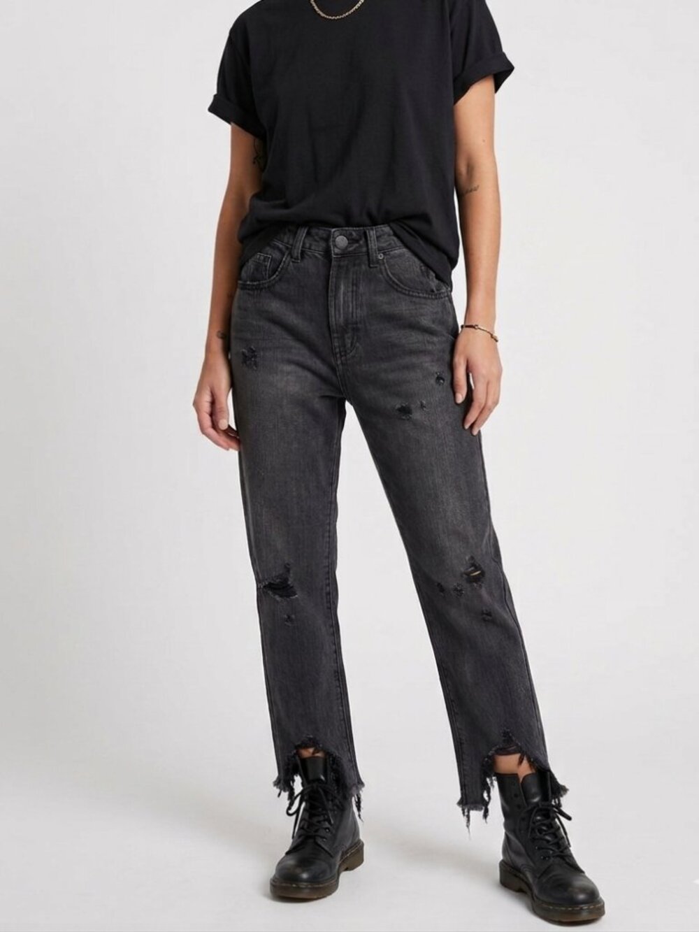 OneTeaspoon Baggy Days High Rise Distressed Denim Jeans - Size 24 NWT